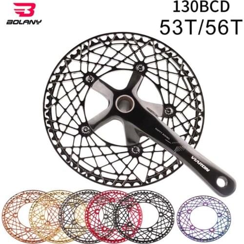 BOLANY Small Cloth Folding Bicycle Board 53T 56T Color Spider Mesh Aluminum Alloy 7075-T6 Single Board Bicycle Accessories