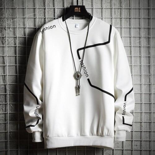 EL BARCO Fashion Spring Cotton Sweatshirt Hoodies Soft Black Male Tops Coat O-Neck White Jacket Harajuku Pullover Shirt M-3XL