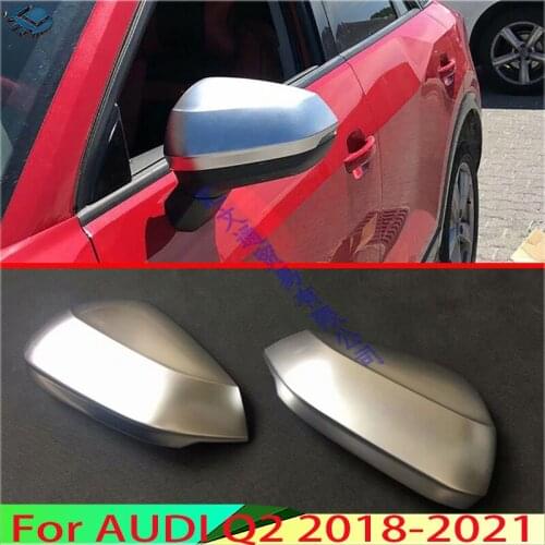 For AUDI Q2 2018 2019 ABS Chrome Door Side Mirror Cover Trim Rear View Cap Overlay Molding Garnish