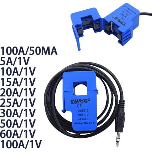 SCT-013 0-100A Open-Close Current Transformer SCT013 Non-invasive AC Current Sensor Split Core Current Transformer 100A/50MA 30A