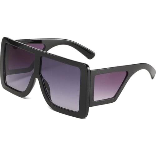 New Fashion Big Square Frame Sunglasses Women Men Personality Trend Modern Wide Legs Sun Glasses Unisex Punk Eyewear UV400