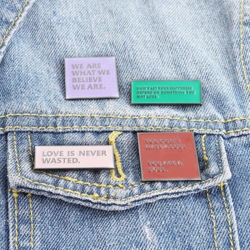 Fashionable European And American New Style Simple Letter Brooch Temperament Love Is Never Wasted Alloy Neutral All-Match Badge