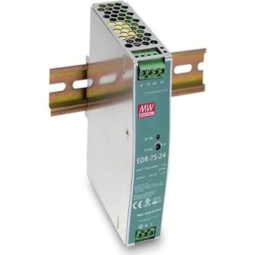 CNC Original MEAN WELL Din Rail Switching Power Supply AC 110V/220V to DC 24V 75W MW Switching Power Supply for Automation equip