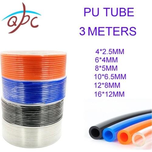 3M pneumatic hose pu pipe 4 * 2.5 mm 6 * 4 mm 8 * 5 mm 10 * 6.5 mm 12 * 8 14 * 10 mm 16 * 12 mm air tube compressor hose