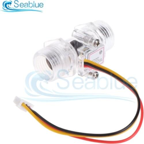 DC 5V 12V G1/2inch Transparent Water Flow Sensor Water Flow Meter Measurement Hall Flow Sensor Indicator Counter