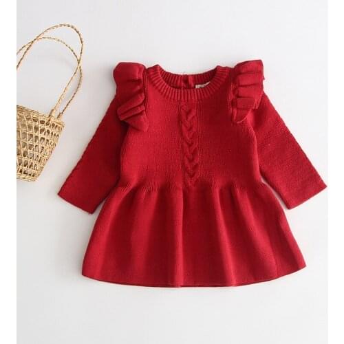 Pudcoco Toddler Baby Girl Clothes Princess Sweater Dress Winter Long Sleeve Party Pageant Tutu Casual Dress