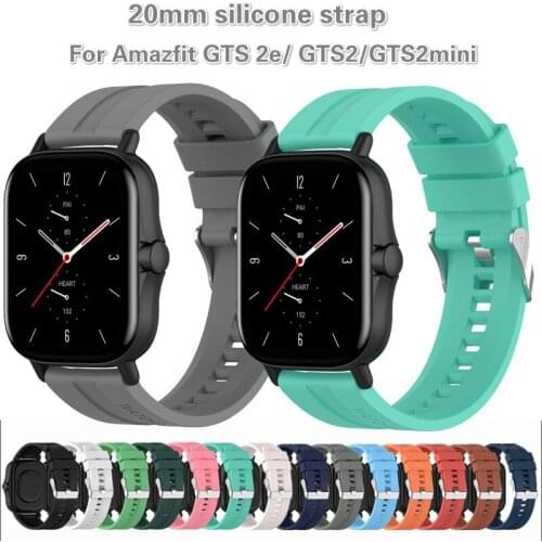 20mm Silicone Strap For Huami Amazfit GTS 2e/ GTS2/GTS2mini Bracelet Strap For Amazfit Bip U / Lite Pop Pro Watch Band