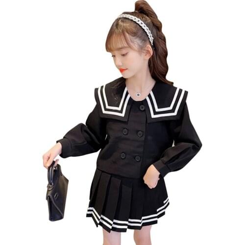 Girls School Clothes Sweatshirt + Skirt Clothes For Girls Casual Style Girls Tracksuit Spring Autumn Costumes For Children