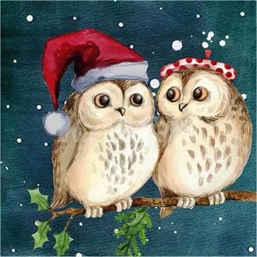 Owl on a Branch At Night Diamond Painting Round Full Drill Animal Cartoon Nouveaute DIY Mosaic Embroidery 5D Cross Stitch Gifts