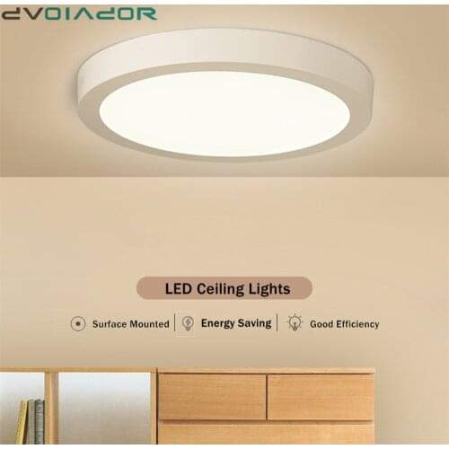 LED Ceiling Light 110V 220V Indoor Modern Light Fixture Surface Mounted Ceiling Lamp 6W 12W 18W Round Square Indoor Panel Light