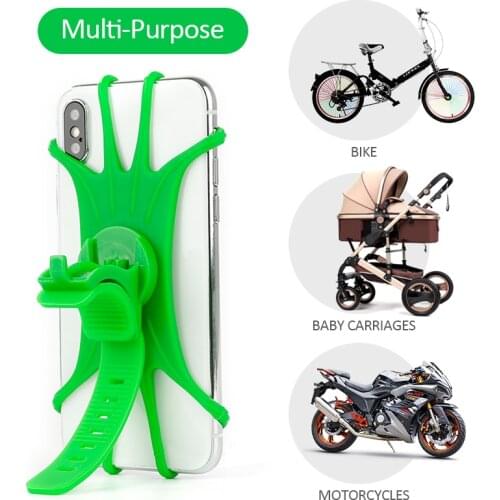 Universal Shockproof Elastic Silicone Mount Phone Holder Stand Riding Cycling Bicycle MTB Bike Phone DVR GPS Support Bracket