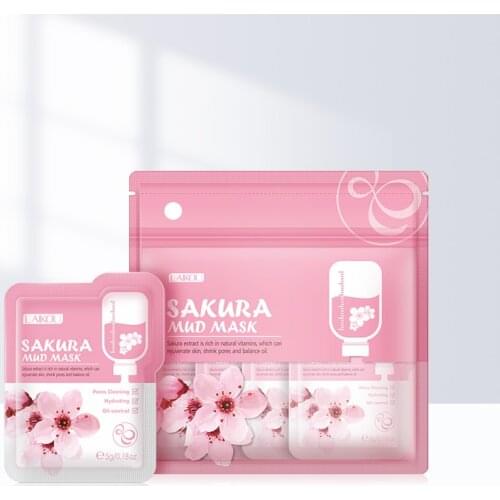 Japan Sakura Mud Face Mask Anti Wrinkle Night Facial Skin Clean Moisturizing Dark Circle Anti-Aging Skin Care Korean Cosmetics