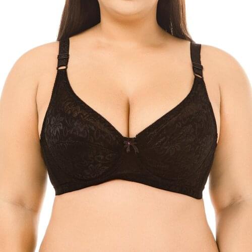 Womens Lace Bras Ultra-thin Perspective Bralette Deep V Bra Mild Steel Ring Sexy Lingerie BH Tops Plus Size 85C 90C 95C 100C