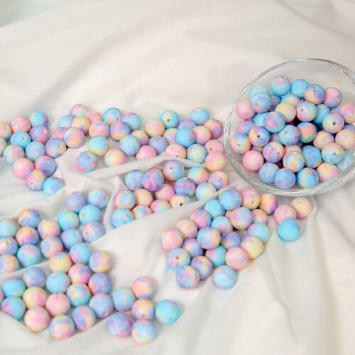 12/15mm 10Pc Food Grade Silicone Teething Beads DIY Baby Nursing Necklace Pacifier Clip BPA Free Baby Teether Toy Pacifier Chain