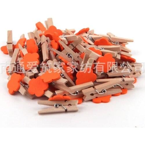 3cm Orange 100pcs DIY Accessory clips Bows Clip hairband colors fashion creative flowers little cartoon clip wooden