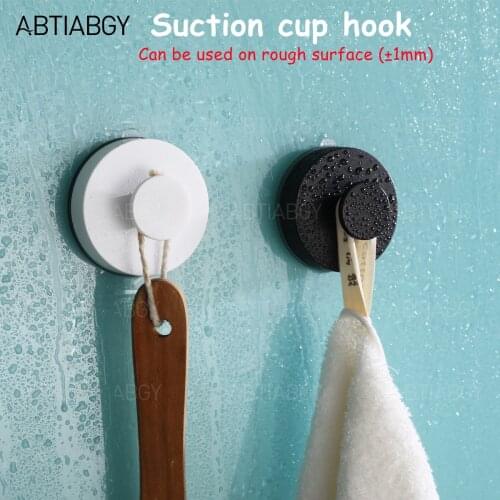 2/4/6pcs Black White Vacuum Suction Cup Hooks Punch-free Reusable Towel Holder Shower Hook For Kitchen Bathroom Home Accessories