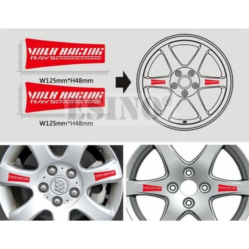 4 x New Car Styling Car Wheel Rim Decorative Vinyl Stickers Classical Car Vinyl Decals for Volk Racing Rays Engineering