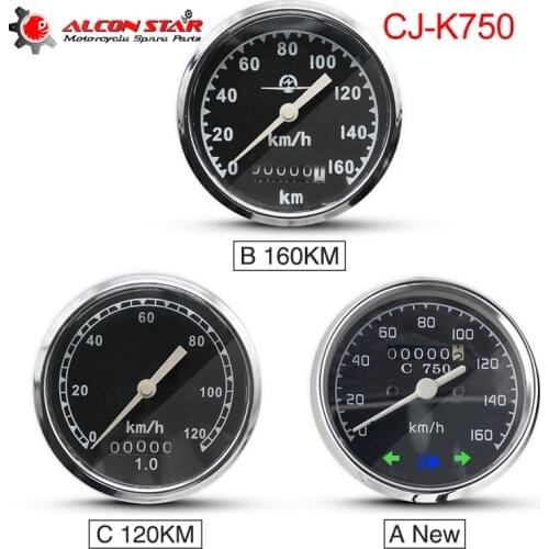 Alconstar- 120KM/160KM Motorcycle CJ-K750 Retro Round Speedometer for BMW R50 R1 R71 R12 for Ural M72 Install At Headlight