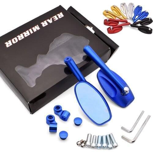 For YAMAHA tdm 900 850 mt125 mt03 mt01 mt 125 03 01 xt660 Quality Aluminum Motorcycle Side Mirrors Blue Glass Rear View Mirror