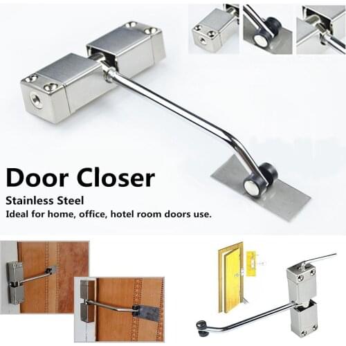 Automatic Mounted Spring Door Closer Stainless Steel Adjustable Surface Door Closer 160x96x20mm