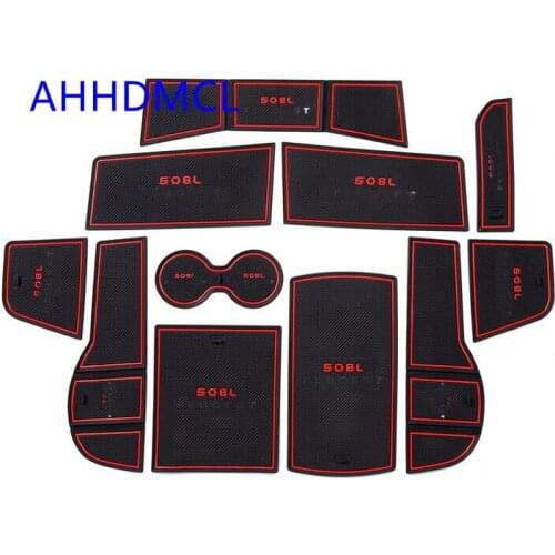 Car Anti-Dirty Pad Door Groove Gate Slot Cup Storage Pad Anti-Slip Mat For Peugeot 508L 2019
