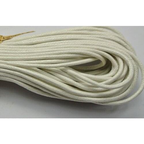 30 Meters White Waxed Cotton Beading Cord Thread Line 2mm Jewelry String