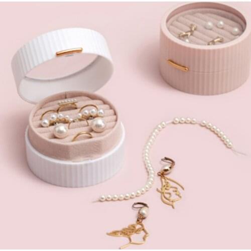 High Quality And Good Round Texture Double-Layer Jewellery Box Ear Stud Earrings Ornament Storage Box Multi-Function Jewelry Box