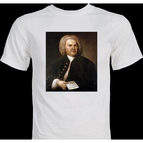 Tshirt Homme 2019 Male Short Sleeve Cotton Clothes Tees Tops J.S. Bach Classical Music Baroque Composer Screen Printing T Shirts