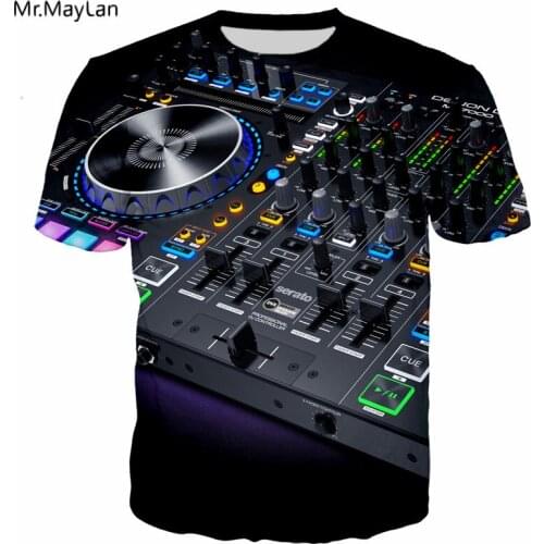 Sound Activated LED Keyboard 3D Print T shirt Light Flashing Hip hop T-Shirt Men Rock Disco Party DJ Tshirt Boy Clothes