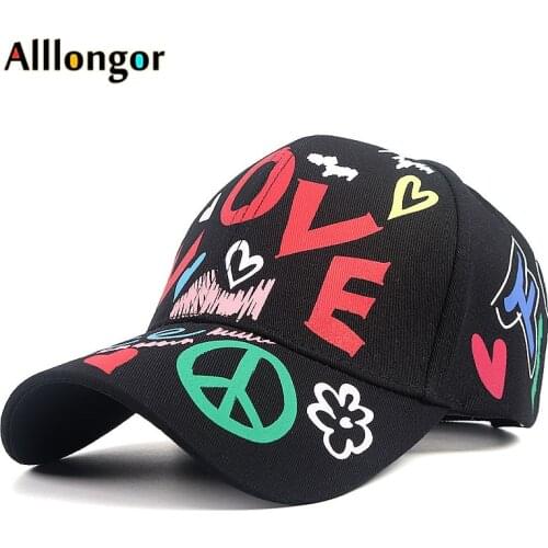 Fashion 2020 Summer Cotton Women‘s Baseball Cap Gorra Snapback hip hop Letter Cartoon Print Mens Hats and Caps Casquette femme
