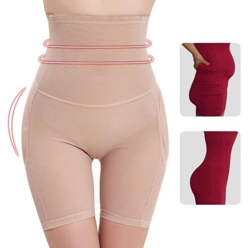 Women Shapewear Bum Lifter High Waist Abdomen Body Shaping Pants Sponge Pads Fake Ass Hip Enhancer Underwear Corset Bodysuit