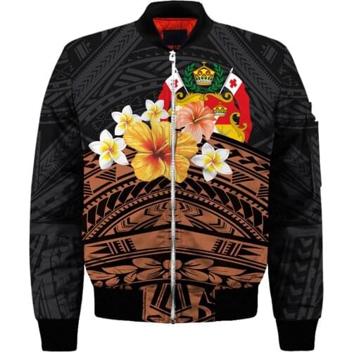 Hawaii Plumeria Men Unisex 3D Print Thick Flight Bomber Jackets American Samoa Winter Casual Coat Women New Fashion Streetwear 6