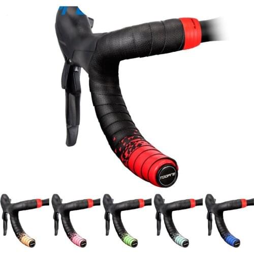 2pcs Bicycle Handlebar Tape Soft Anti-Slip Shockproof Breathable Road Bike Handlebar Strap Tape Leather Bicycle Accessories