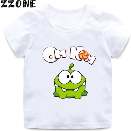 Hot Game Cut The Rope Om Nom Frog Cartoon Kids Funny T-Shirts Baby Boys Summer Short Sleeve T shirt Children Tops Girls Clothes