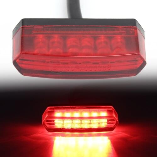 Motorcycle Universal ATV Bike Scooter Cafe Racer Scrambler Mini 6 LED Taillight Running Stop Rear Signal Brake Light Red Lamp