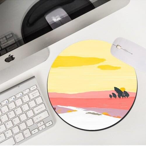 MRGLZY Drop Shipping Yellow Sunset Small Mouse Pad Genshin Impact MousePad DeskMat Natural Non-slip Rubber PC Gaming Accessories