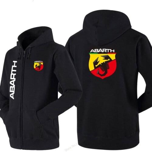 New Hoodies men Hooded zipper Abarth sweatershirt male/Women solid colour coats winter autumn casual jackets