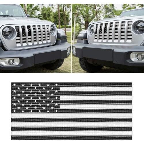 Chuang Qian Front Grille Mesh Insert Grill Screen US Flag Bug Deflector Net for 2018 2019 Jeep Wrangler JL JLU