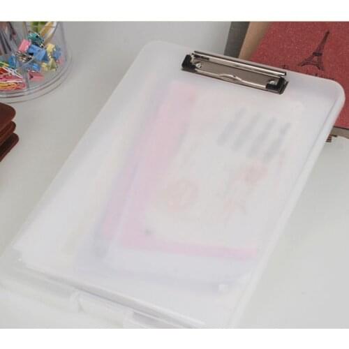 A4 Plastic Storage Clipboard File Box Case Document File Folder Clipboard Office School Supply