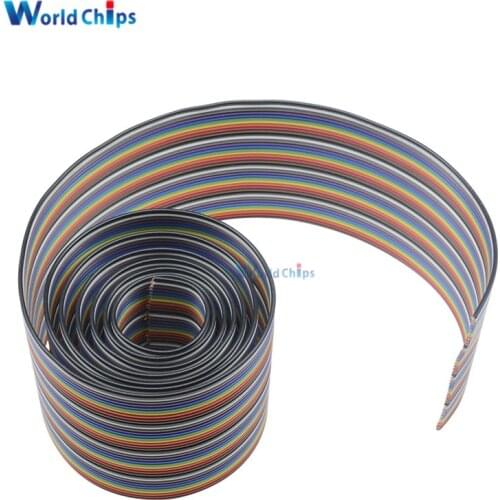1M 3.3ft Flat Cable 40 Pin Rainbow Ribbon IDC Cable Wire Rainbow Cable In Stock