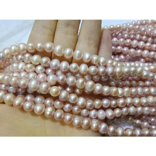 Freshwater pearl purple near round stone loose nature beads for making jewelry necklace 14inch FPPJ wholesale