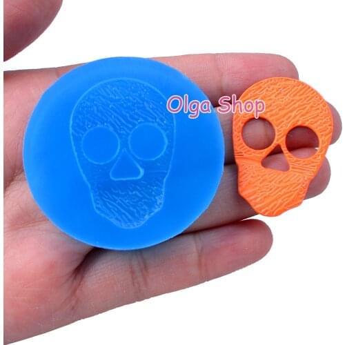 PYL622 39.9mm x 27.5mm Skeleton Silicone Mold Fondant Cake Decoration Candy Resin Clay Earrings Necklace Craft Soap Candle