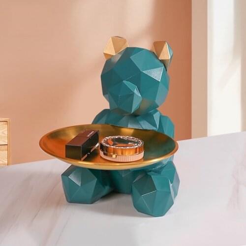 Shoe cabinet porch storage ornaments Nordic ins creative bear decoration simple household key tray at the door