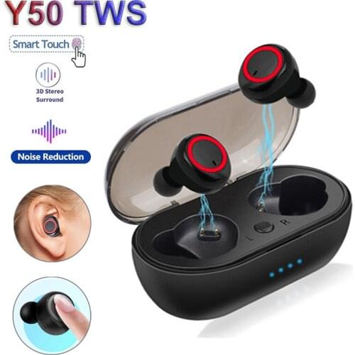 In-ear Y50 TWS Bluetooth Earphone Wireless Headphone Stereo Headset Sport Earbuds Microphone With Charging Box For Smartphone