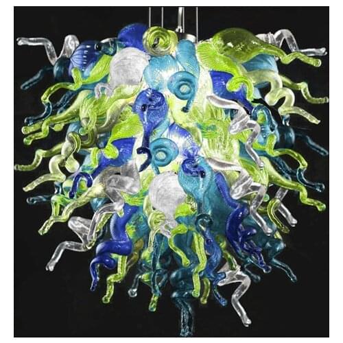 Home Decoration Style Moroccan Style Handmade Blown Colored Glass Chandelier