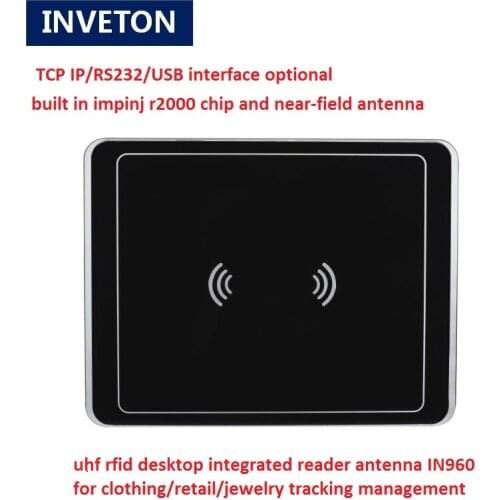 Integrated uhf rfid reader clothing track ISO18000-6c desktop USB reader read range 50cm for Jewelry library garment management