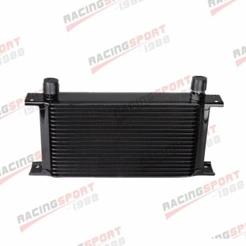 Universal 19 Row 10AN AN-10 AN 10 Engine Transmission Oil Cooler Black