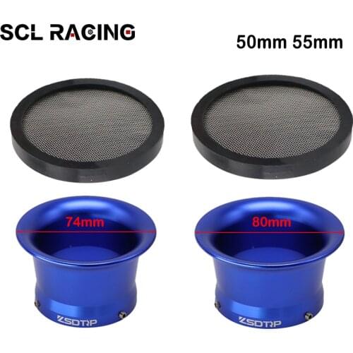 SCL Racing 50mm 55mm Motorcycle Carburetor Air Filter Cup Wind Horn Cup Cleaner Intake Pipe For PE PWK21 24 26 28 30 32 34