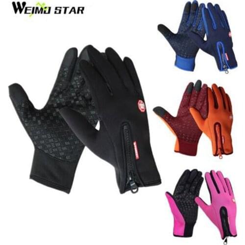 Weimostar Windproof Cycling Gloves Full Finger Touch Screen mtb Bicycle Bike Gloves Winter Motorcycle Gloves guantes ciclismo