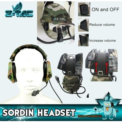 Z-TAC Tactical headset Sordin Noise Canceling Airsoft Headphones For Hunting Military Tactical Headset Softair Z111